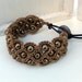 Crochet Jewelry, Bohemian Bracelet or Cuff, Natural brown shades - adjustable