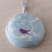 Bird on a brach - Silver plated photo Locket Necklace, pendant necklace