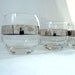 vintage Mad Men Cocktail Glasses Americana Retro Barware silver Ombre rim Roly Poly set of 8