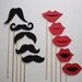 Photo Booth Props. Wedding Photo Props. Photo Props. Mustache on a Stick. Lips on a Stick. Mustache and Lip on a Stick - The Combo Package