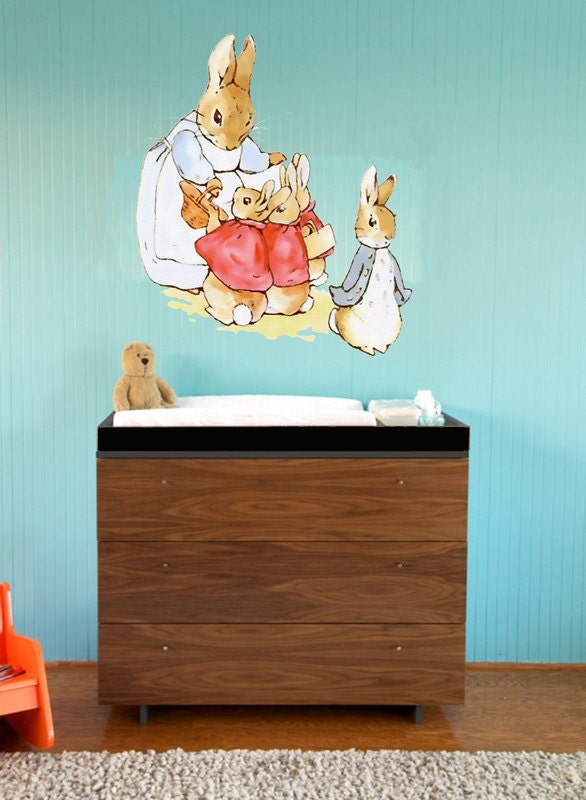 Peter Rabbit Wall Decal Peel and STick and Repositionable and Reusable
