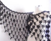 FREE ship Black Shawl  HandCrocheted scarves ,scarf,capelet spring,handmade