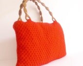 BAG RED color Crocheted Handbag afghan crochet RED bag spring fashion bag gift idea handknit fashion summer spring