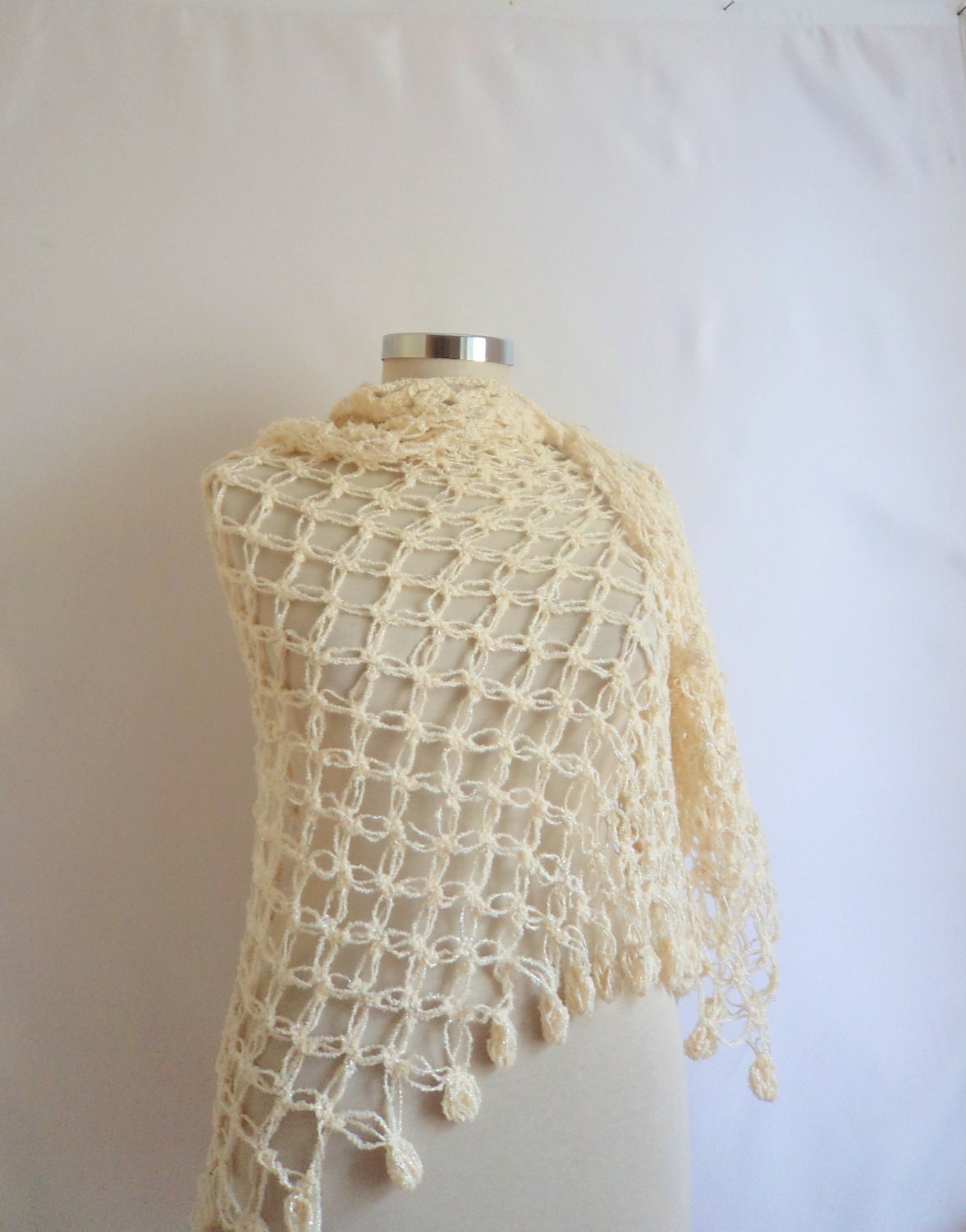 Shawl ,Ivory,white,seasonal , color ,cowl ,collar ,necklace ,handmade, crochet,bolero,warm,wrap,handmade,gift,woman,girl,wedding,bride,