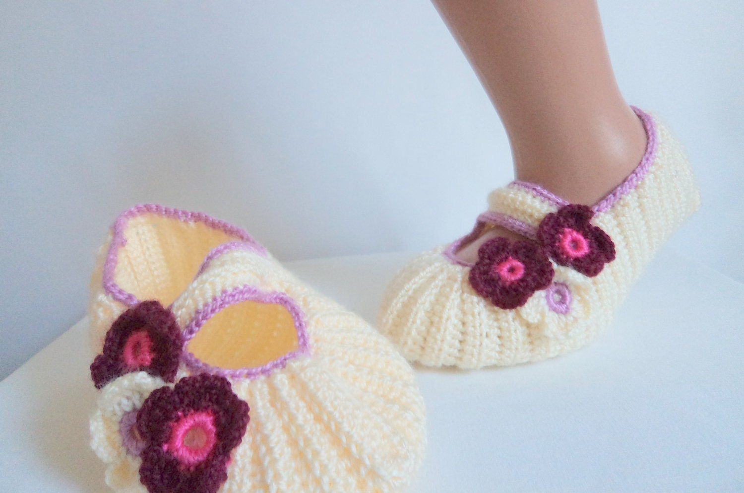 Womens House Slipper Crochet Cream Slipper Socks,Spring Fashion cream ivory turkish istanbul