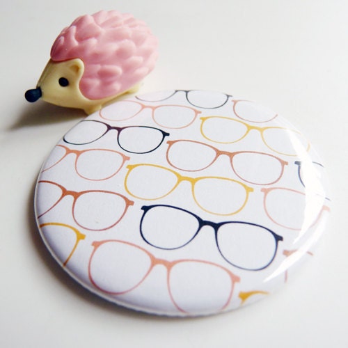 Librarian - Multi Colored Glasses Pocket Mirror - Perfect for Bridesmaid Gifts, Shower