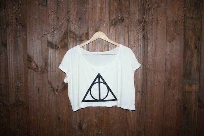 Deathly Hallows Crop Top in Cream