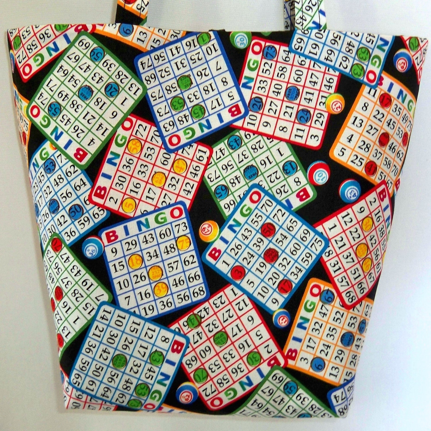 Bingo Tote Bag Purse Handbag Bingo Board Fabric Bag Shoulder Bag Market Bag Large Bag