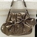 Bronze Metallic Leather Hobo Shoulderbag Handbag