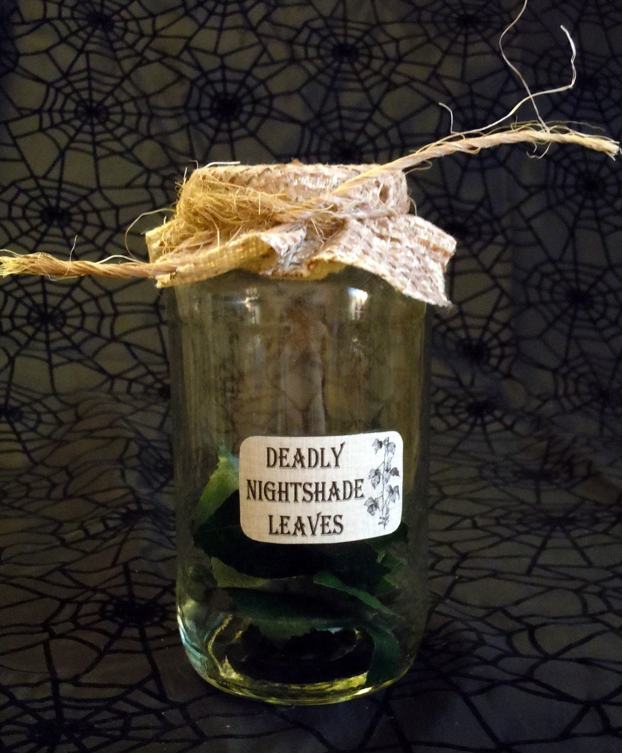 Items similar to OOAK "Deadly Nightshade Leaves" Halloween Labeled ...