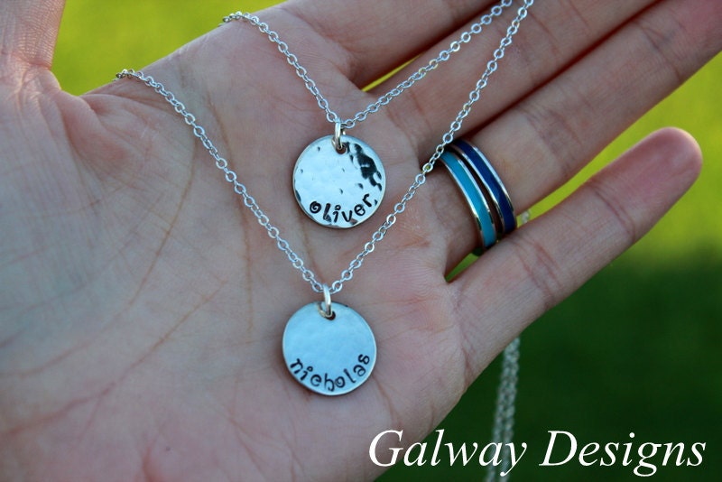 2 Disc Layered Hand Stamped Necklace