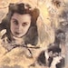 Gone With The Wind Painting ORIGINAL NEW ART Huge 24 x 36 Rhett Scarlett Thick Texture 1.5" Vintage Mixed Media Gallery Canvas, Free Ship
