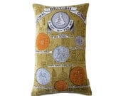 15 Feb 1971 Decimalisation Coin Vintage Cushion Upcycled Tea Towel Pillow Seventies