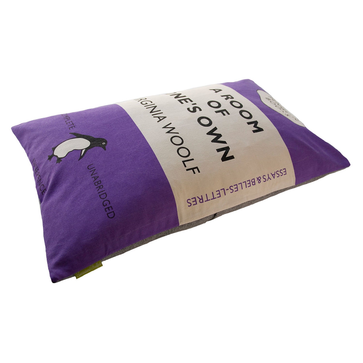 PENGUIN CLASSICS Vintage Cushion Virginia Woolf Room Of One's Own Purple Graphic Print Cover