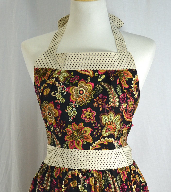 Paisley with ivory dots Apron