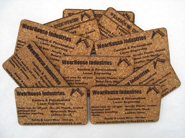 Custom Cork business Cards   (set of 24)