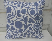 Blue Floral Swirl Decorator Pillow