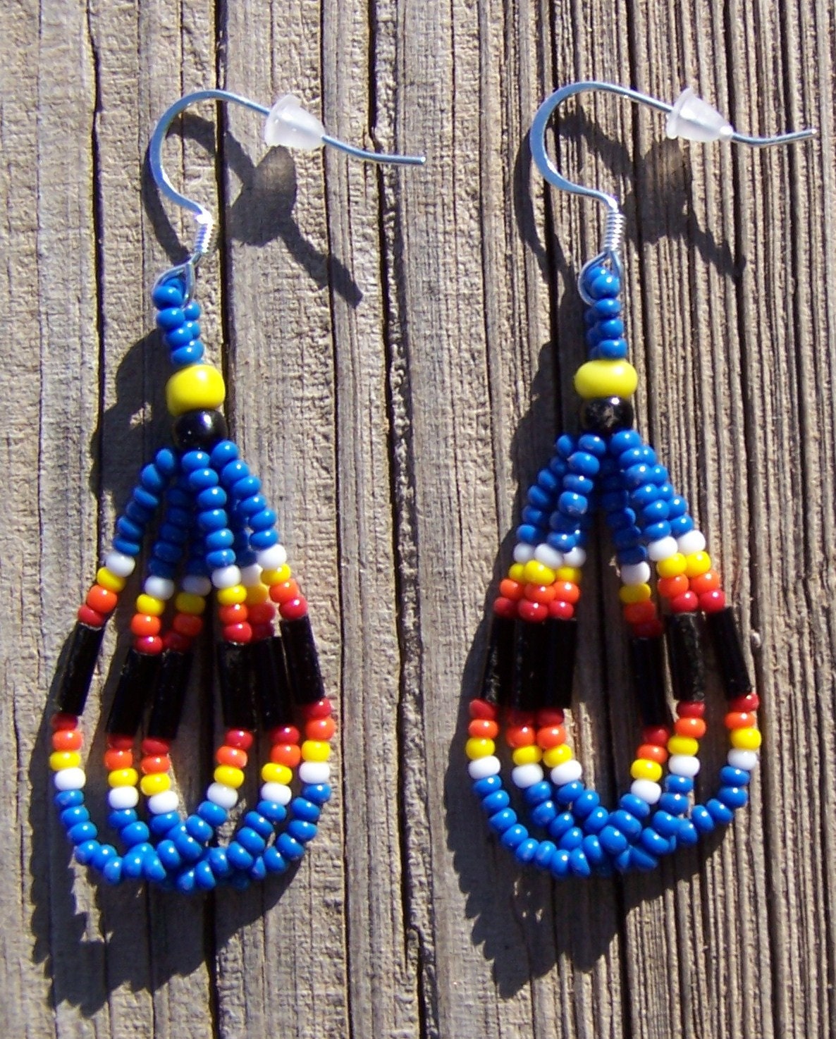 Native American Style Beaded Small Loop Earrings By Tredens82 9949