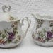 VINTAGE Rose Design Creamer And Sugar Set