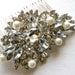 Crystal & pearl wedding hair comb. Bridal floral pearl comb. Wedding jewelry. Bridal hair piece