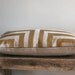 Doha lumbar pillow cover hand printed in metallic bronze on natural organic hemp 12x21