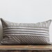 Karnataka pillow cover hand printed in metallic silver & taupe organic linen 12x21 lumbar