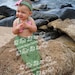 Mermaid Tail, Seashell Bikini Top and Sea Star Headband Set, Newborn