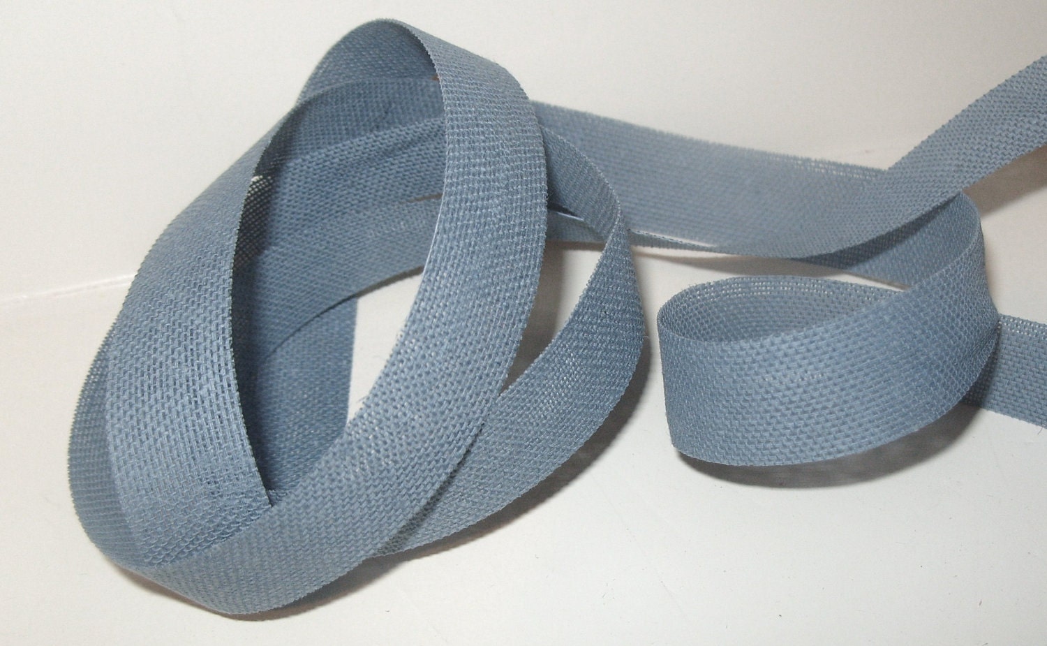 Burlap Rustic Wedding Ribbon 7/8" Wrapping Craft Prim Bow Jute Hopsack Mesh FRENCH BLUE 25 YD