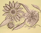 Print  Fantasy Flowers from original artwork