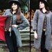 60s vtg SHAGGY Rabbit Grey Sweater Swing Jacket Cloak Coat, HANDKNIT, Small