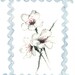 cherry blossoms with ric rac trim watercolor giclee print - 8x10