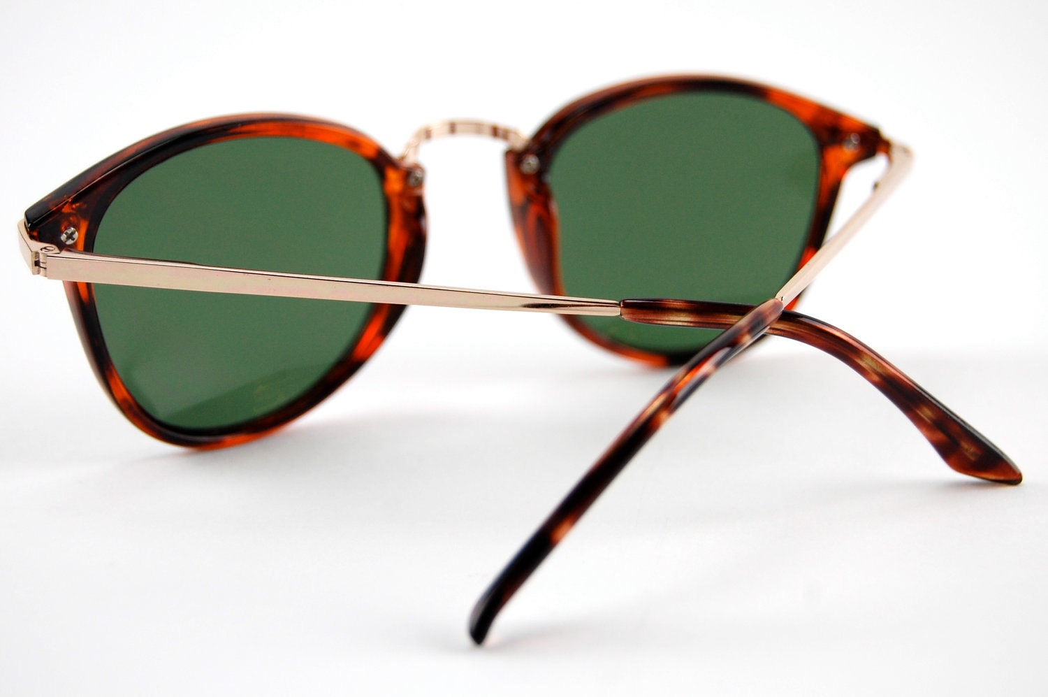 Vintage Tortoise Round Clubmaster Sunglasses