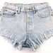 Acid Wash Blue Denim Studded Shorts Size 30 / Medium