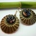 Rose Brass Earrings in White or Black, Vintage Inspired Handmade - Wedding favors, bridesmaid gifts