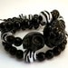 Black Skull Wrap Around Beaded Bracelet Memory Wire - SoBad Collection Bijotti&Ciciotti - Day of the dead sugar skull