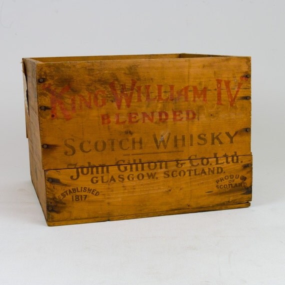 Vintage Wooden Whisky Box by ephemerascenti on Etsy