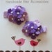 Hydrangea Hair Clips in Purple Wool Felt for Baby Toddler and Girls