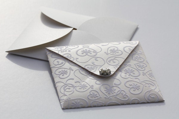 Ivory Heart Flock Wedding Invitation