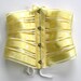 Ribbon Corset Cincher Belt / Yellow Lemon Zest Cream White Silver Organza Velvet / Medium - Daisy Ribbon Corset