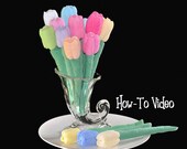 Baby Washcloth Tulip Flower for a Diaper Cake Video (SALE)