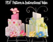 Diaper Cake How to, Topsy Turvy Square Pattern and Instructional Video (SALE)