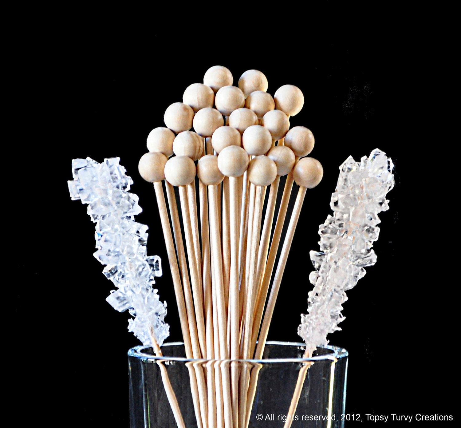 Rock Candy Sticks, Cake Pop Sticks, Marshmallow Pop and - 6" size (25 count)