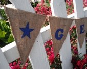 CUSTOM Name Banner, REVERSIBLE Burlap Banner - Baby or Kids Room Decor, Photo prop