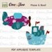 Instant Download - Fabric APPLIQUE TEMPLATE Only PDF - Plane & Boat - Permission to Sell Finished Items