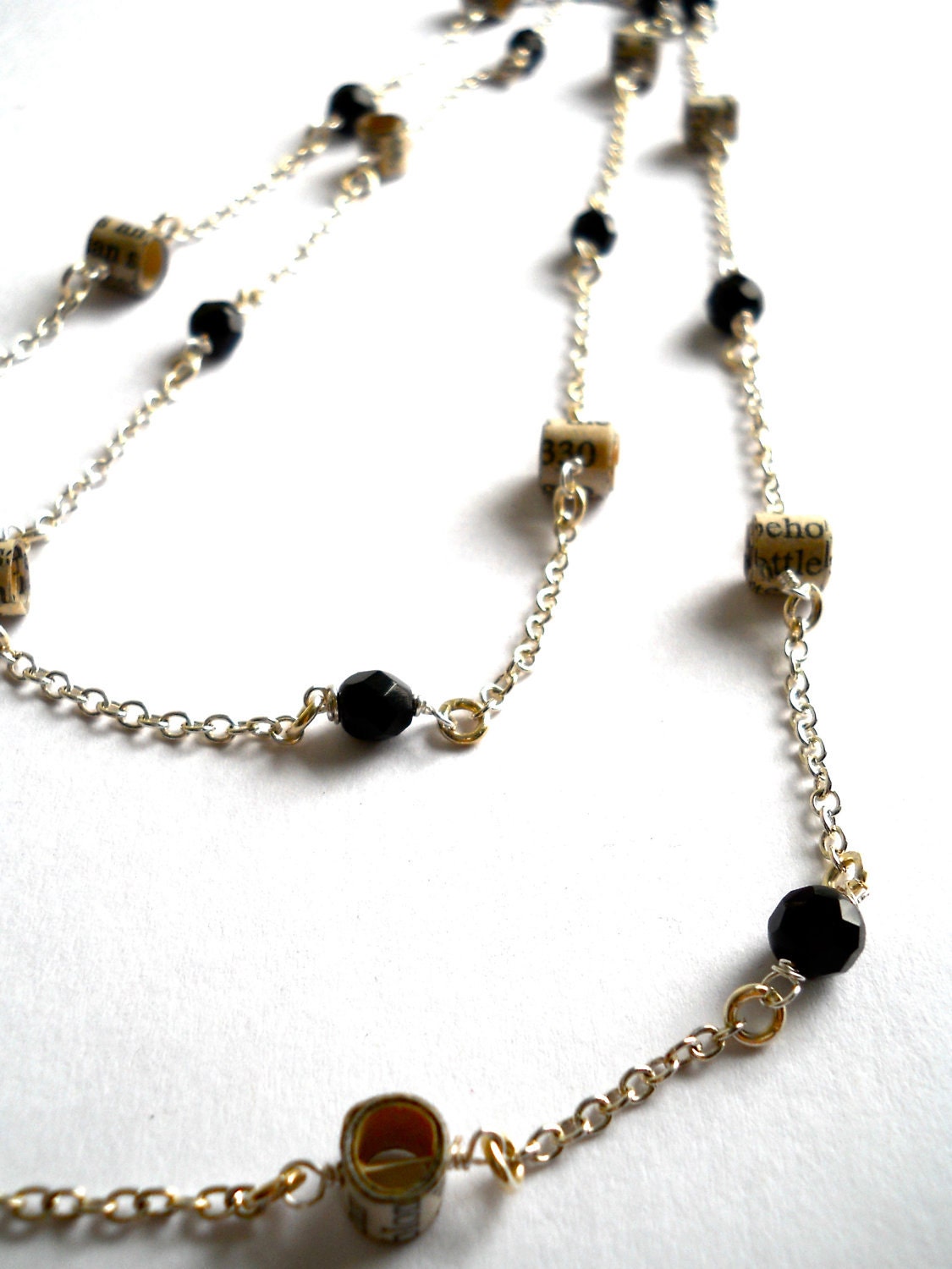 Moby Dick Chain Necklace, Paper Bead Jewelry