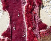 REDUCED FROM 280.00 Luxury ladies designer bohemian handmade crochet  burgundy gillet/top/vest/sweater original OOAK New collection