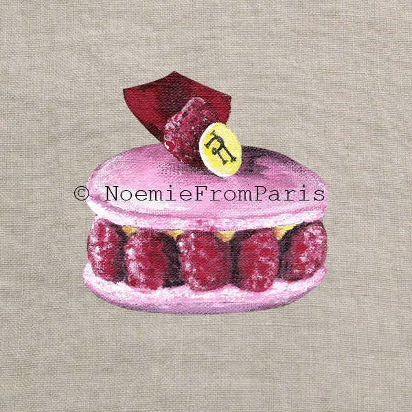 Digital Download pink macaroon french pastry Transfer to fabric burlap, Pillows, T-Shirts, Tote Bags