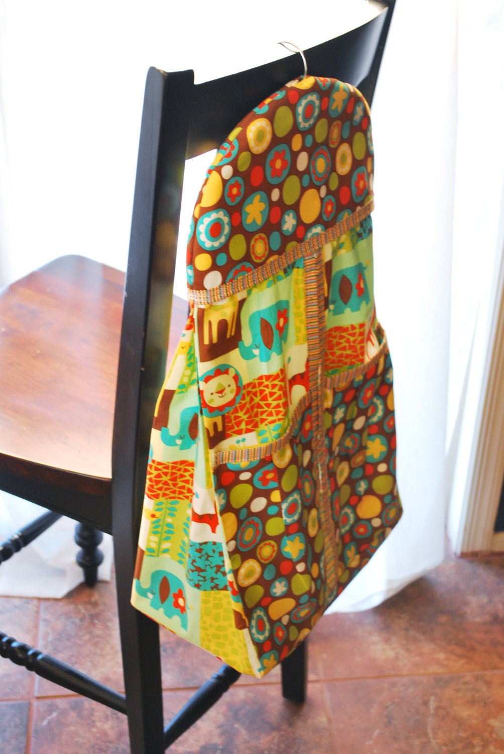 Diaper stacker with pockets - jungle theme