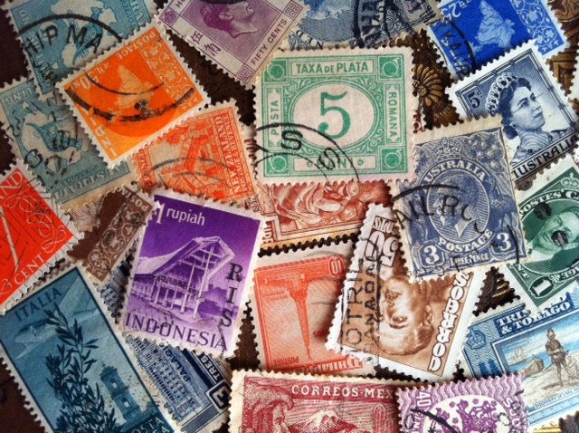 Vintage International Postage Stamps LOT of 25 - AlteredArcheology