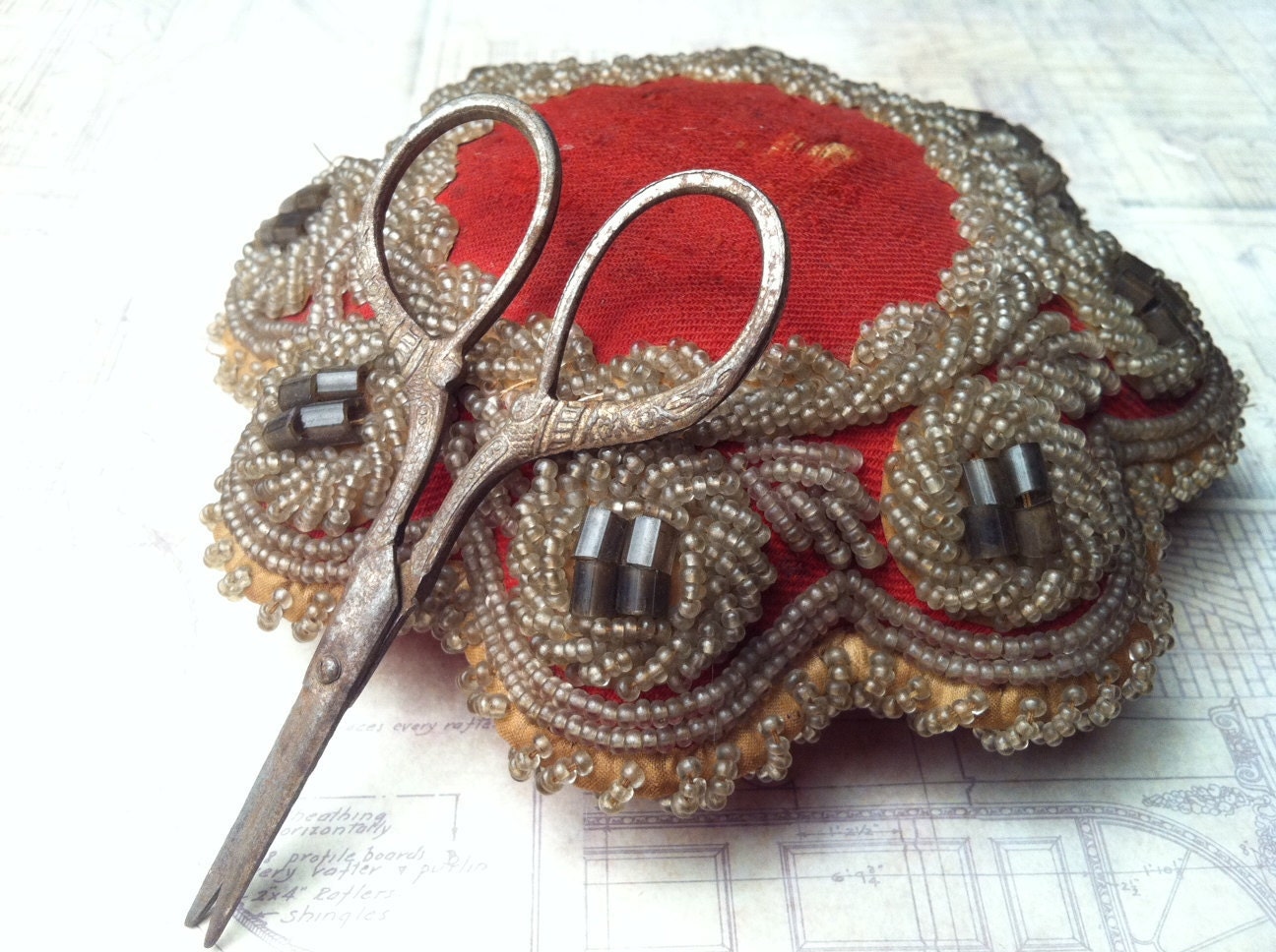 Victorian Pin Cushion Iroquois Beadwork by AlteredArcheology